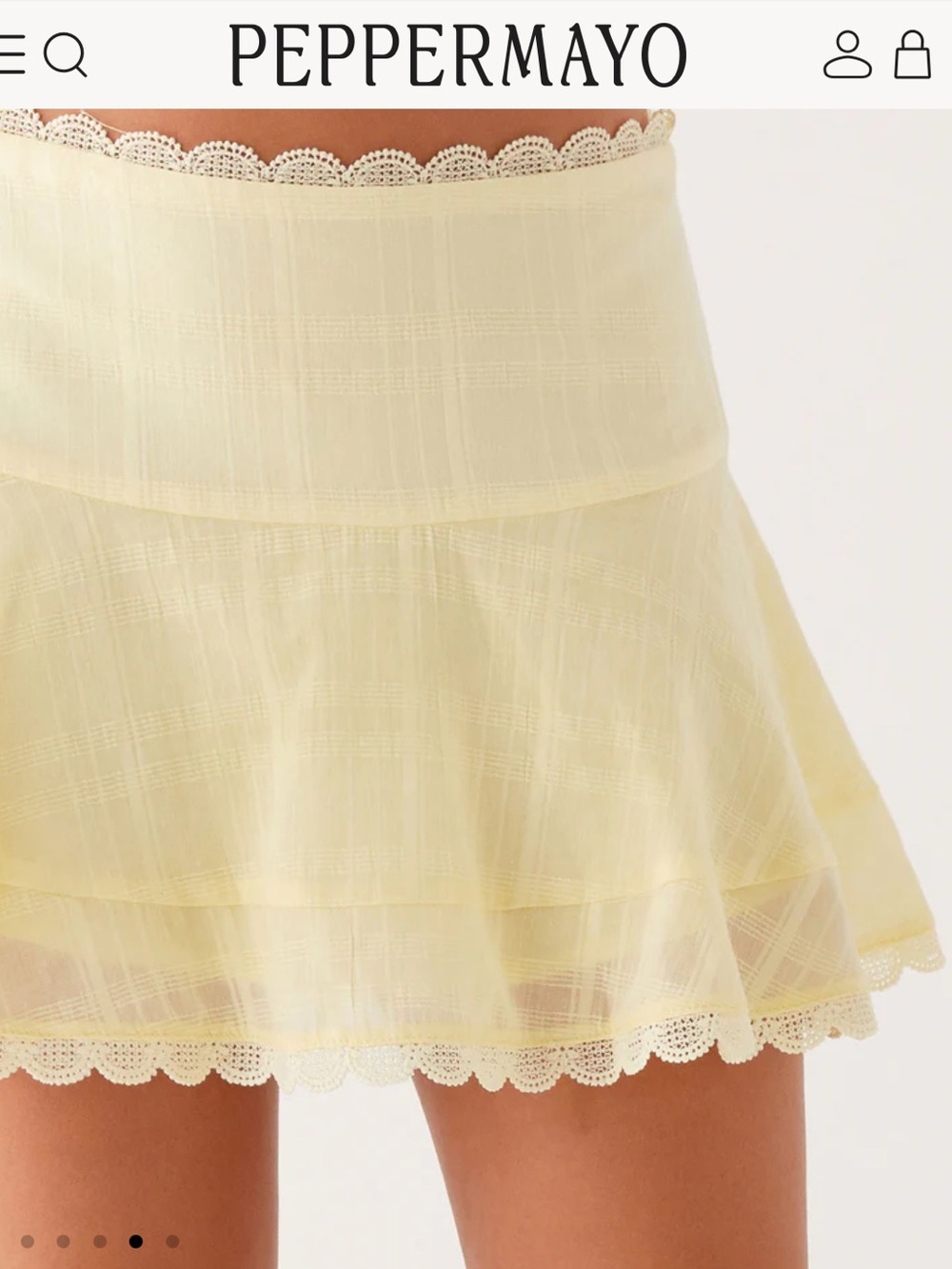 Peppermayo Yellow Ruffle Hundred Percent Mini Skirt